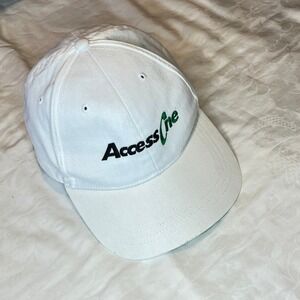 VTG AccessOne Baseball Cap Embroidered Logo White‎ Hat Adjustable Strapback